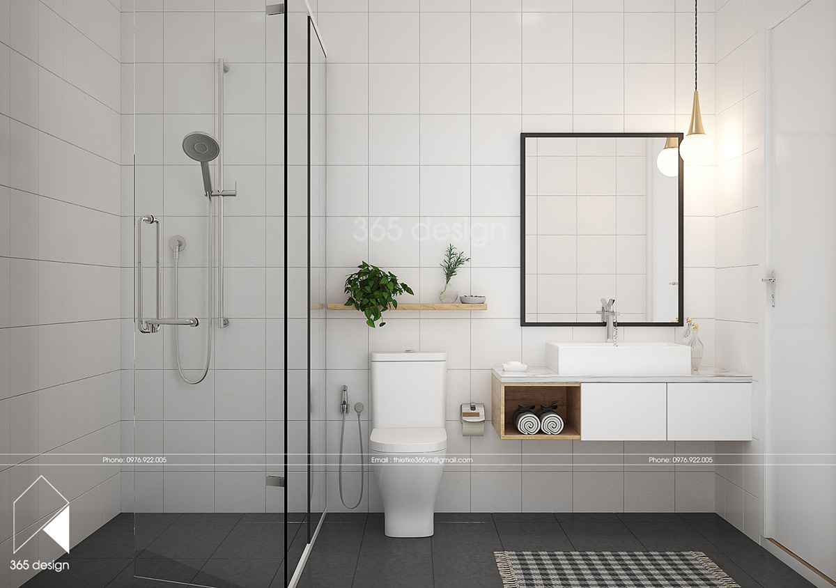 white-bathroom with Scandinavian style