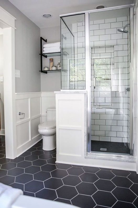 Small bathroom flooring theme