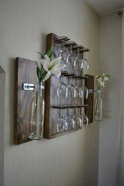 glass holder from wood