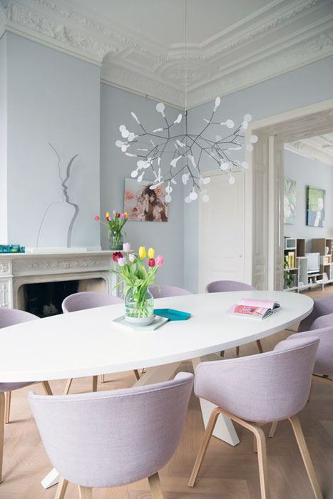 Modern spacious dining room interior design