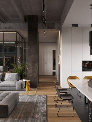 38 Stunning Industrial Loft Design Ideas - The Glossychic - Modern Industrial Apartment Style