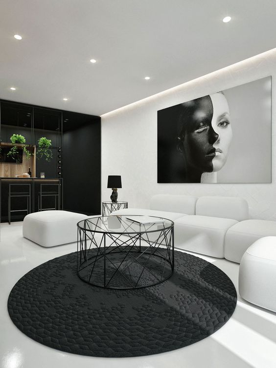 elegant monochrome living room ideas