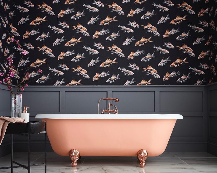 Enhance Your Bathroom Walls With These, Wallpaper Trends For Bathrooms 2021