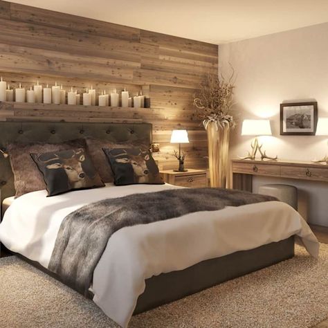 wooden light bedroom