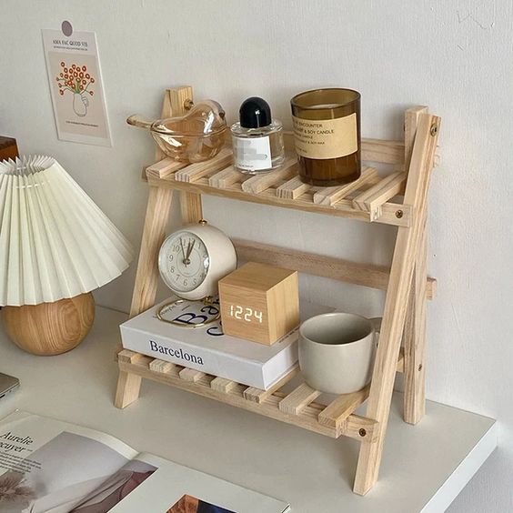 Two-tiered Wooden Shelf