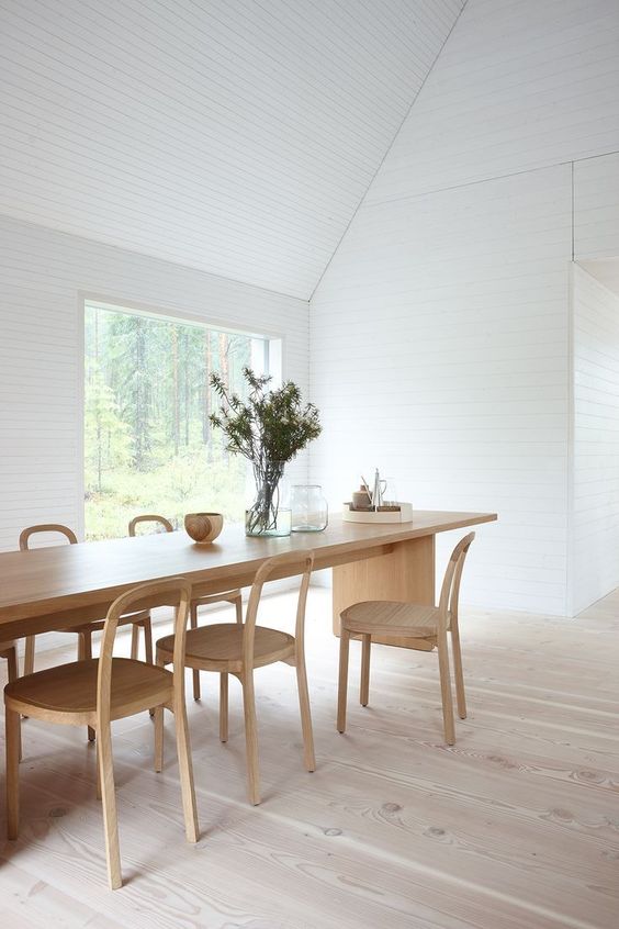 modern minimalist Natural Dining Room Ideas
