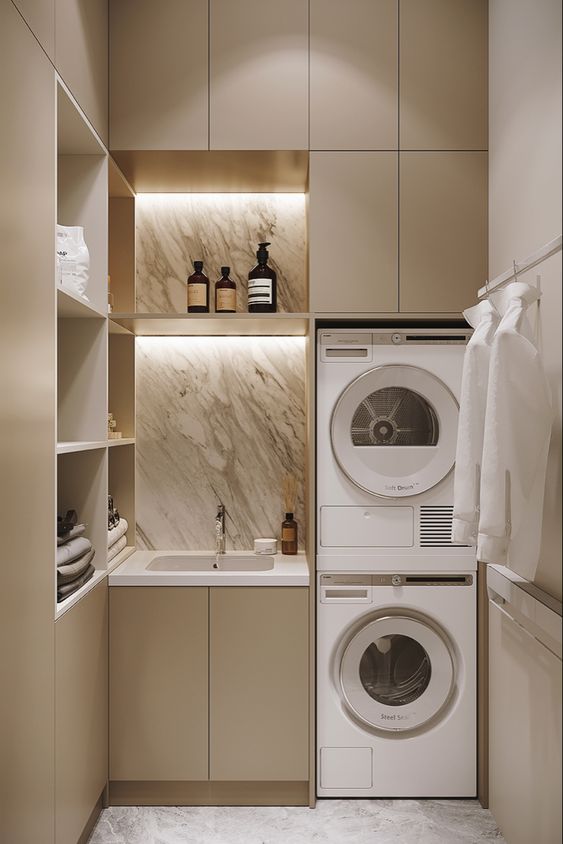 luxury Minimalist Laundry Room