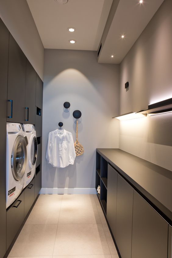 contemporary Minimalist Laundry Room