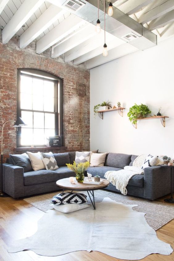 minimalist industrial living room