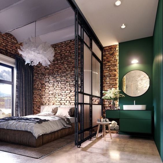 simple industrial bedroom