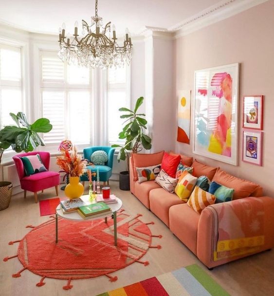 soothing colorful living room