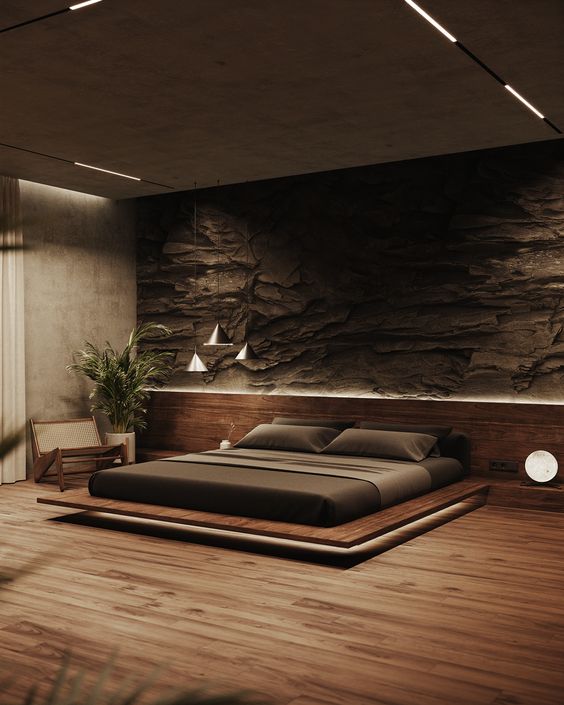 dark natural bedroom