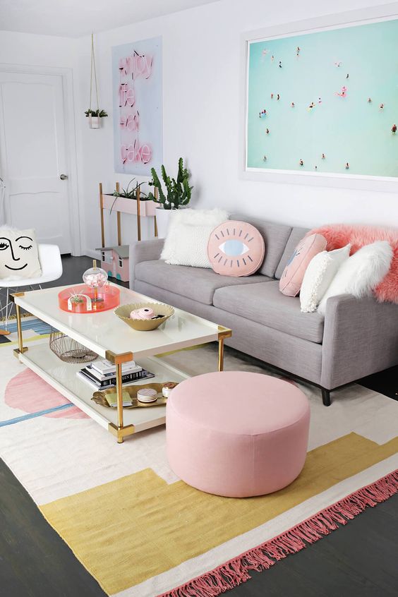 soft colorful living room