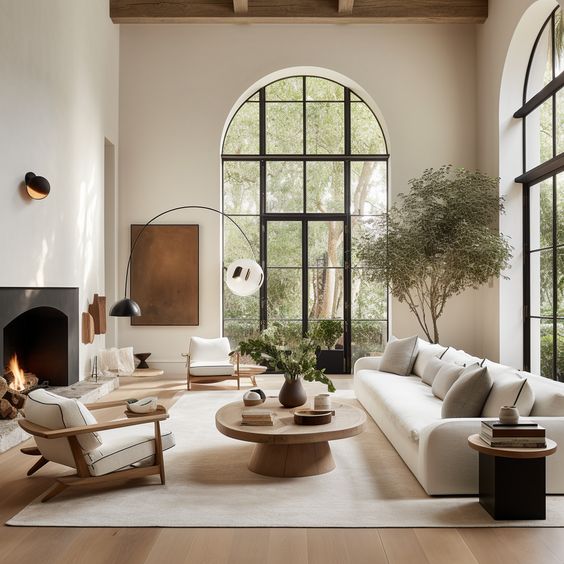 elegant japandi living room design