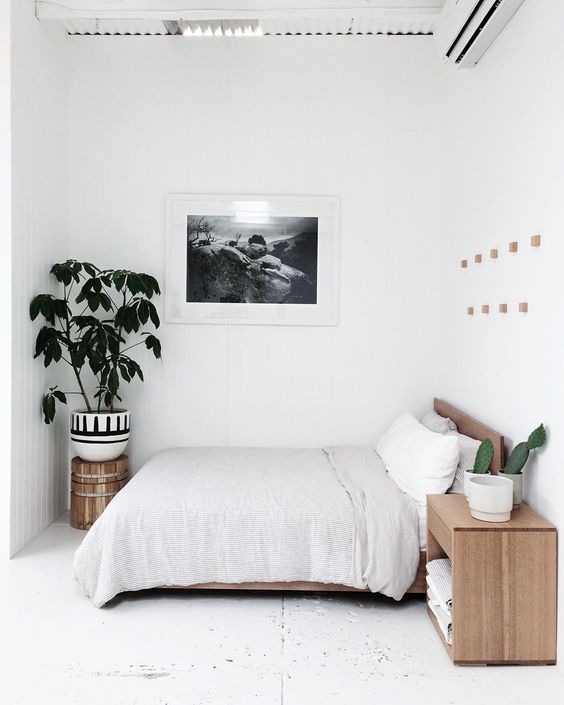 minimalist neutral bedroom