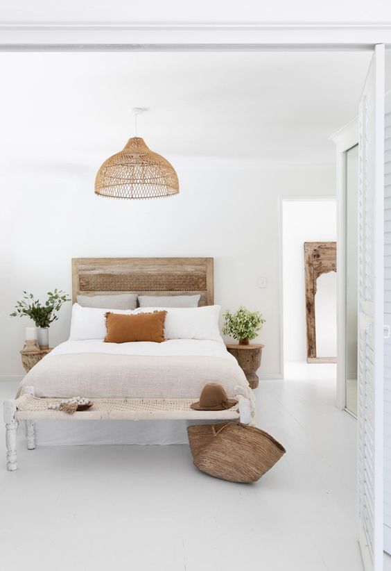neutral white bedroom