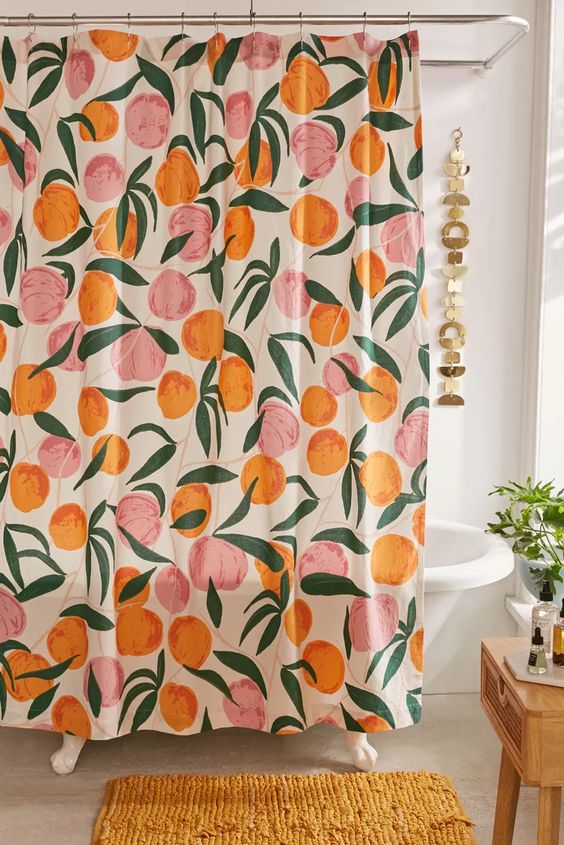 colorful shower curtain