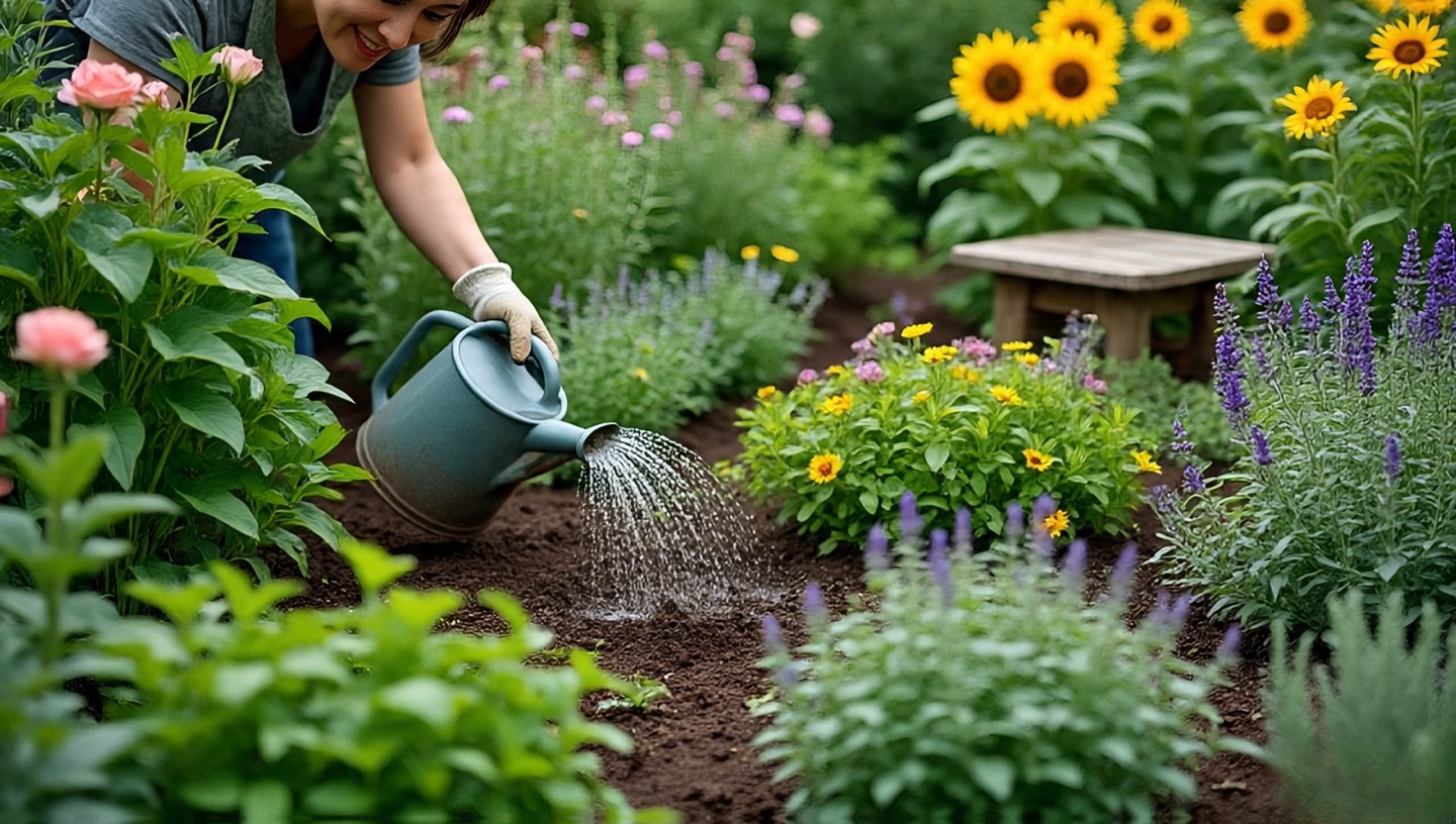 A gardener's notebook with sketches and planting notes