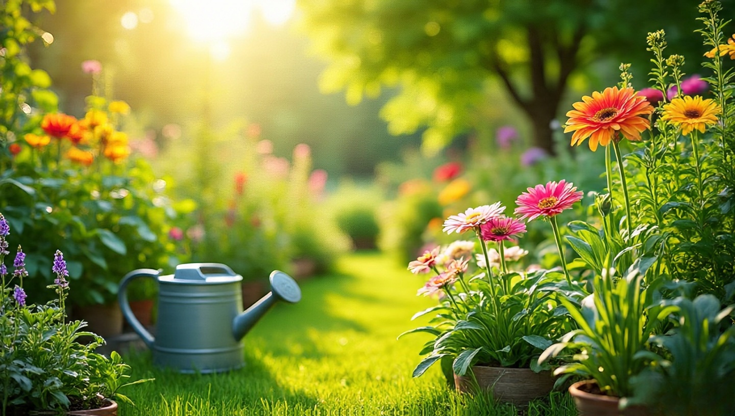 A collage of gardening scenes showing different aspects of horticulture