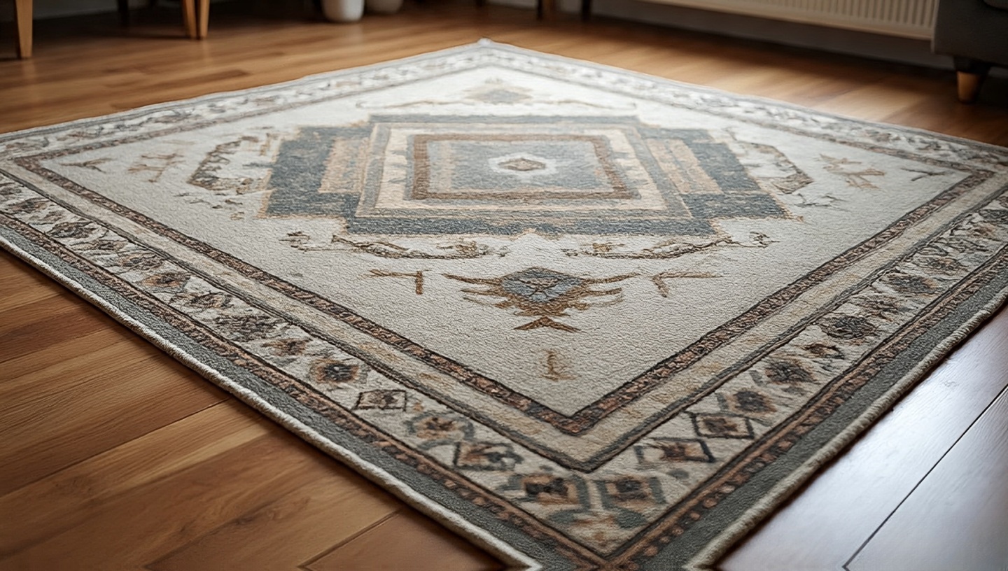 Detailed shot of geometric medley Southwestern rug
