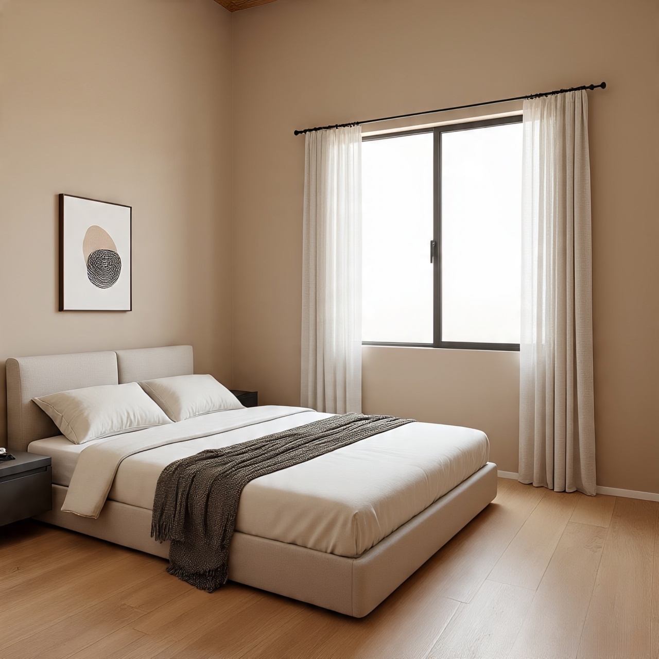 Minimalist Southwestern bedroom with clean lines