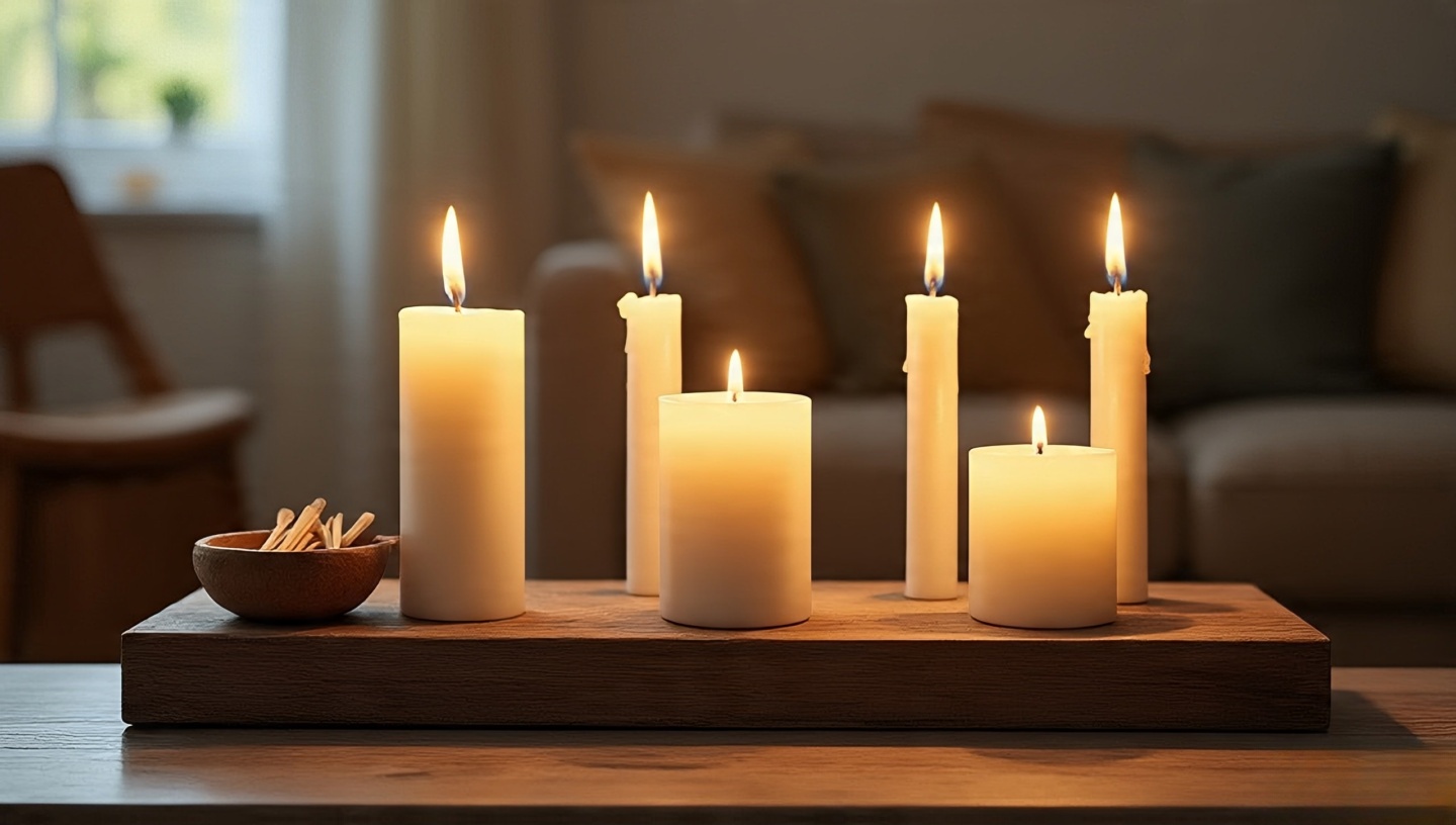 Desert-inspired candles with sage and sandalwood scents enhancing Southwestern sensory experience