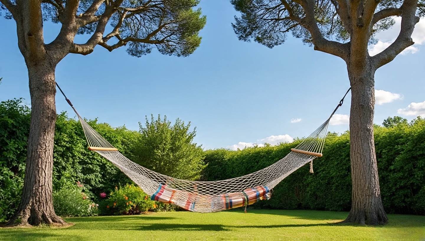 Hammock styled with Southwestern textile