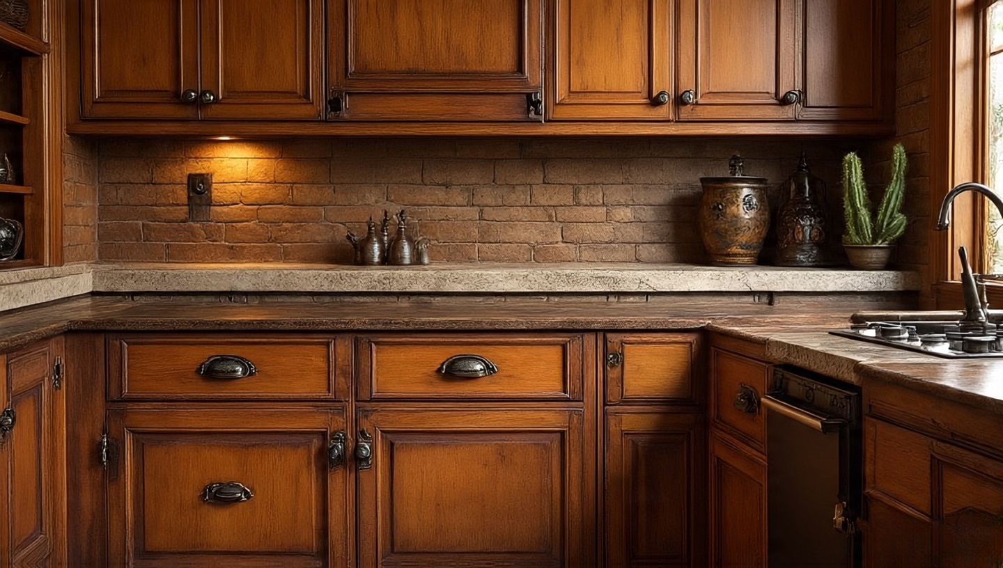 Wrought iron cabinet pulls and hinges