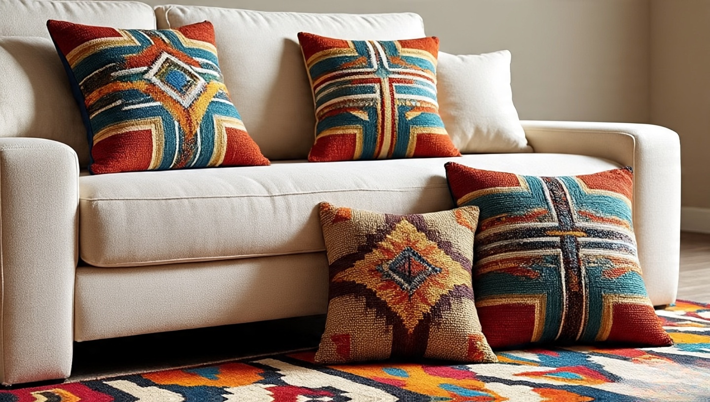 Southwestern textile pillow covers