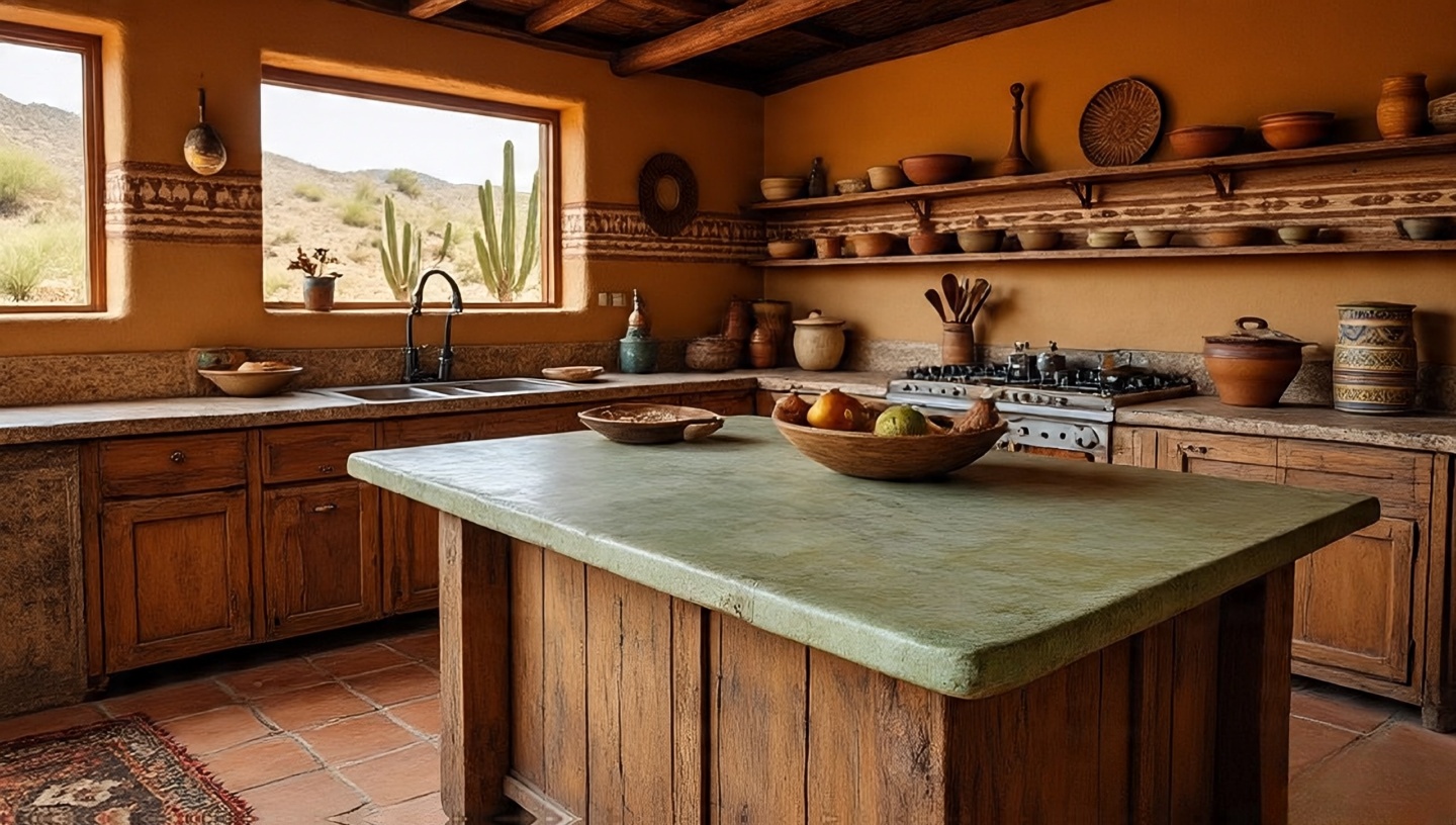 Matte lime wash walls in a warm beige tone