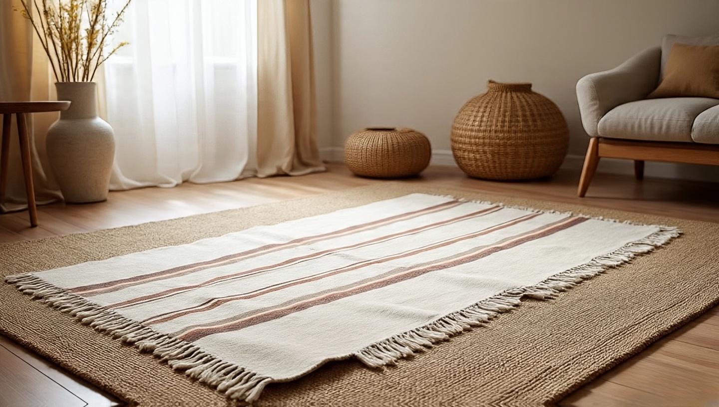 Layered cotton Southwestern rugs
