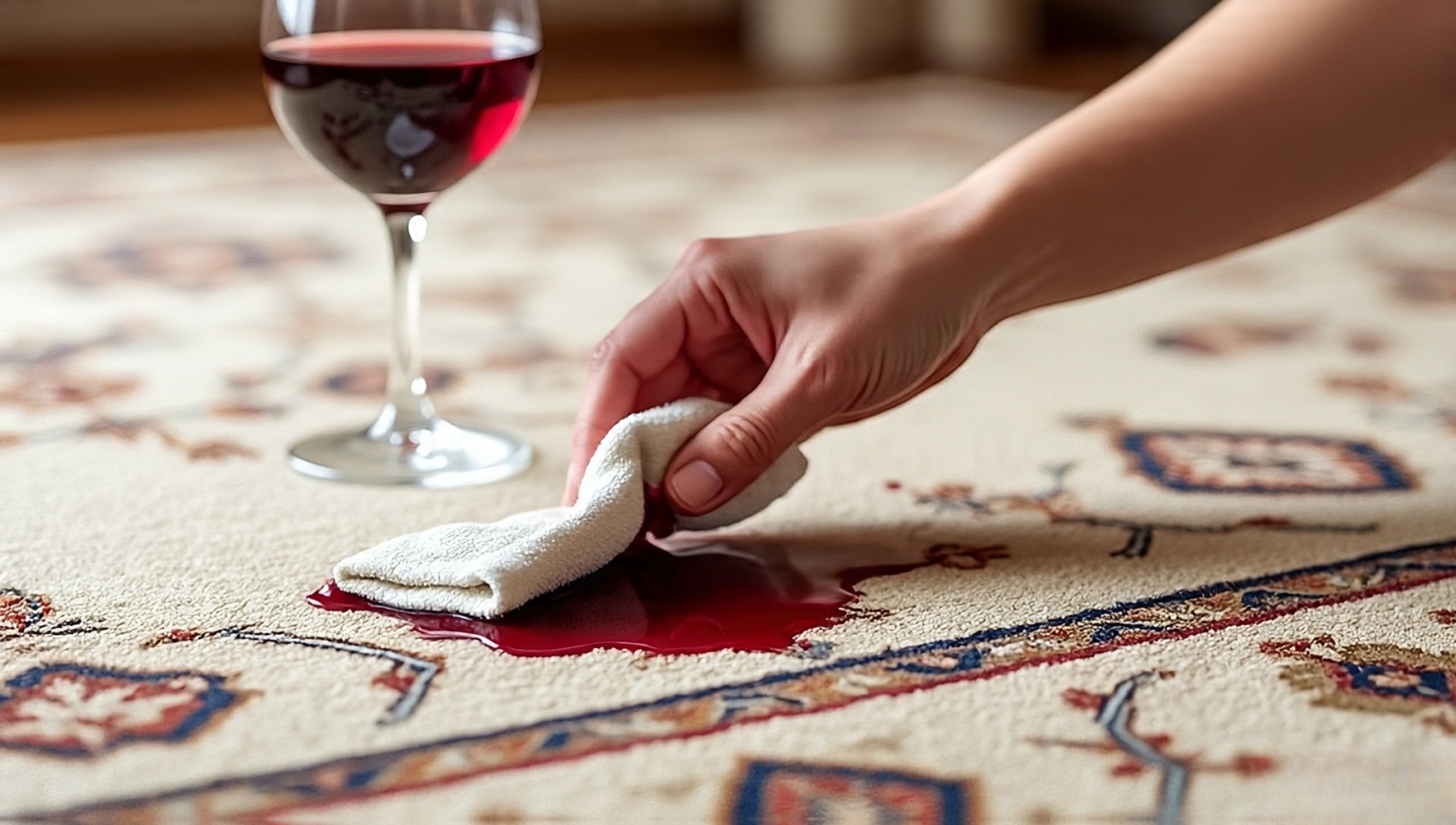 Quick spill cleanup on Southwestern rug