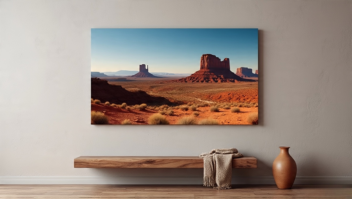 Oversized desert landscape artwork featuring Monument Valley in modern Southwestern interior design