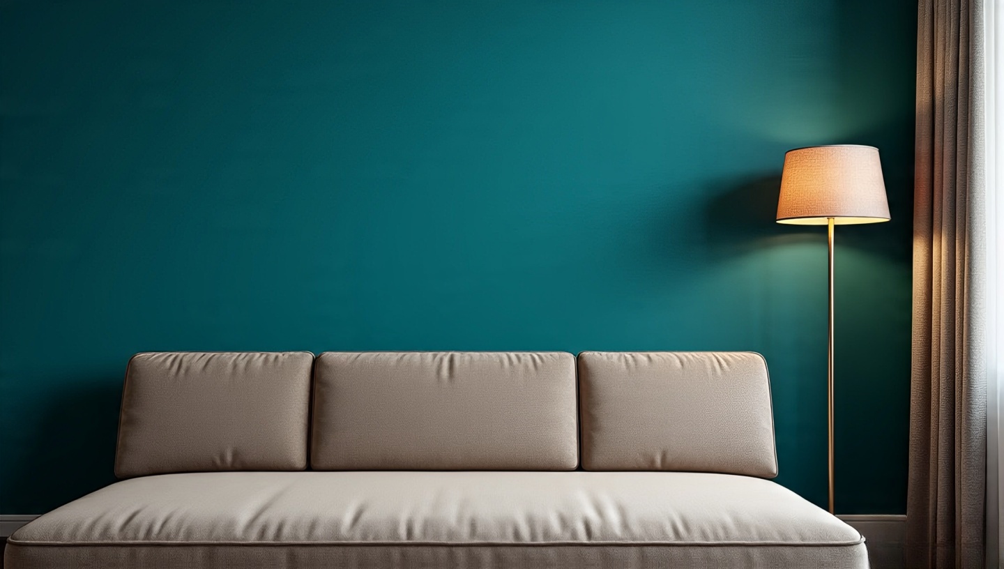 Room setup showing two lighting moods and how jewel tones shift under warm and cool light