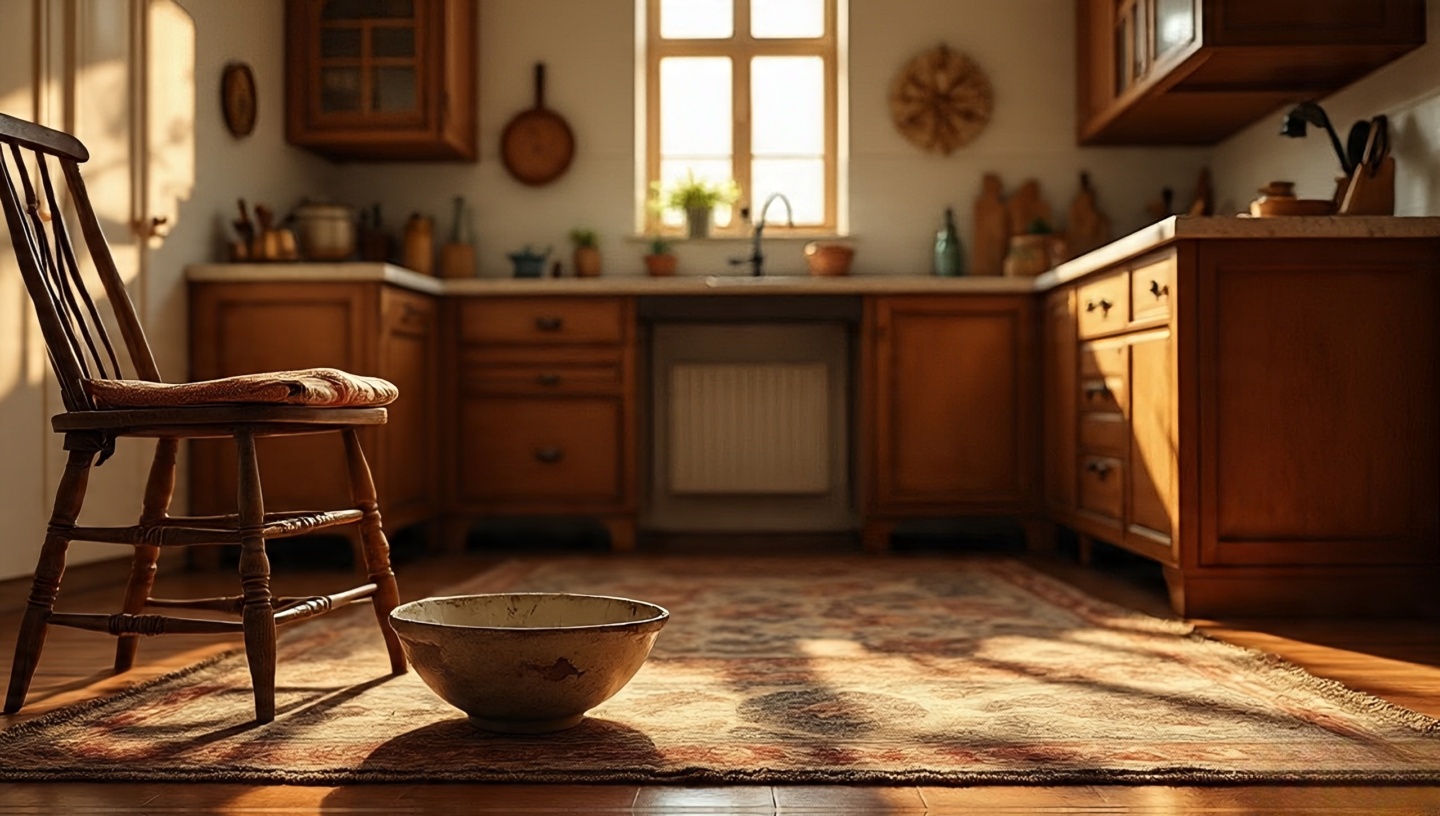 Boho kitchen vignette celebrating the beauty of imperfection
